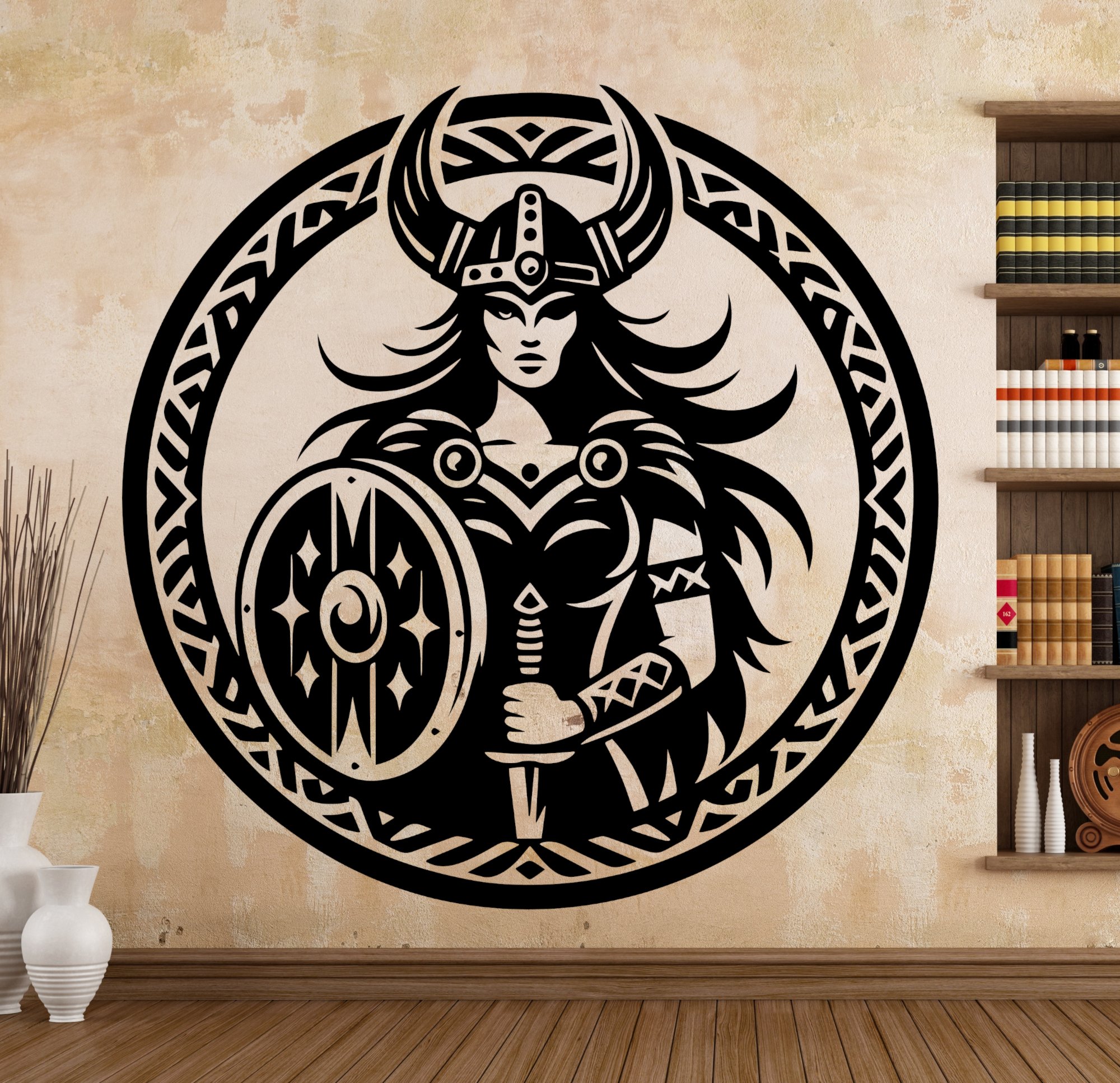 46382 Wikinger-Frau 3 Mein-Motiv Wandtattoo